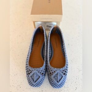 Lucky Brand Light Blue Crochet Flats